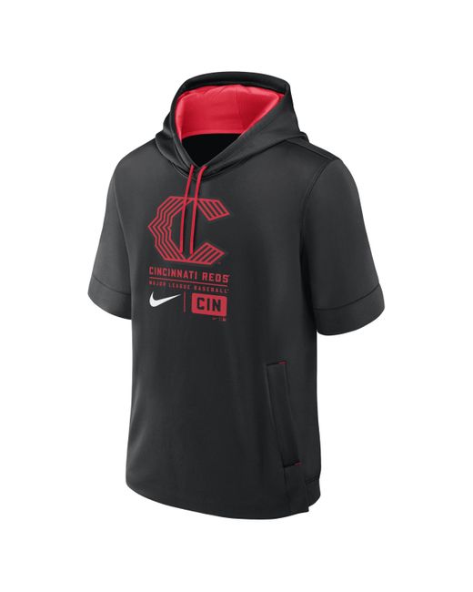 Nike Black Cincinnati Reds City Connect Mlb Short-sleeve Pullover Hoodie for men