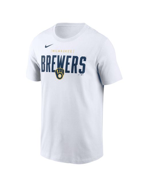 Nike Blue Milwaukee Brewers Home Team Bracket Mlb T-shirt for men
