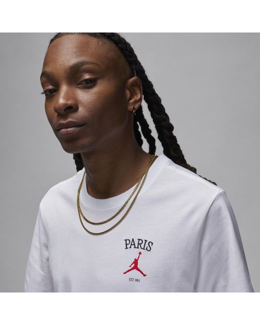Nike White Jordan Paris T-shirt Cotton for men