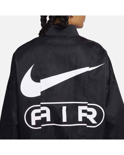 Nike Black Air Oversized Woven Bomber Jacket