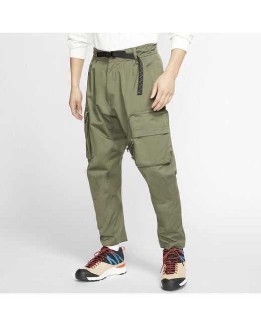 Nike Cotton Acg Woven Cargo Trousers Green for Men | Lyst