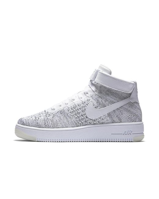 Nike Leather Air Force 1 Ultra Flyknit Women's Shoe in White/Black/White  (White) | Lyst