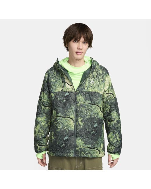 Nike Green Acg 'rope De Dope' Therma-fit Adv All-over Print Jacket Polyester for men