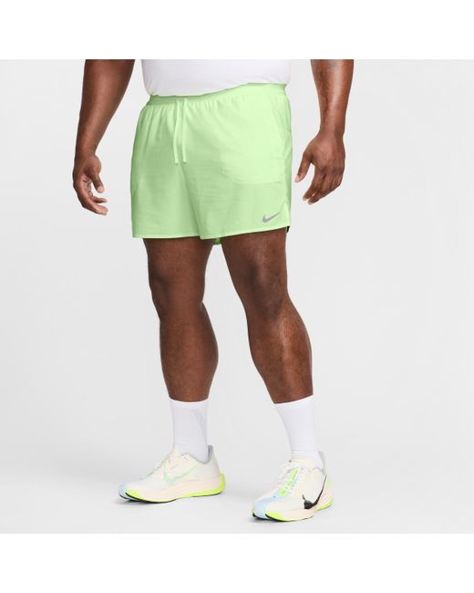 Nike Yellow Stride Dri-Fit 13Cm (Approx. Brief-Lined Running Shorts for men