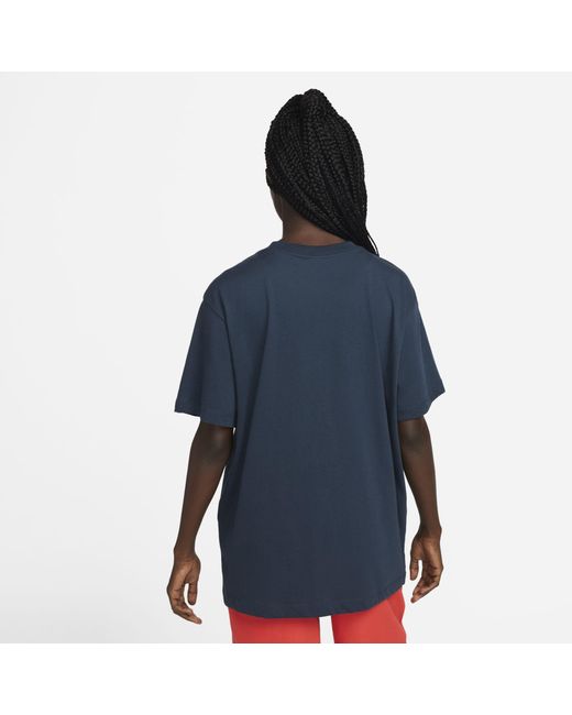 Nike Cotton Sportswear Essential Oversized Tshirt in Blue Lyst