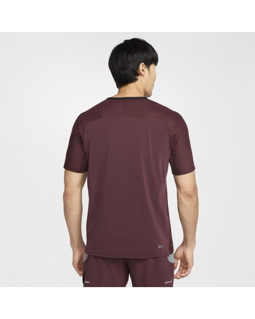 Nike Purple Trail Solar Chase Dri-Fit Short-Sleeve Running Top for men