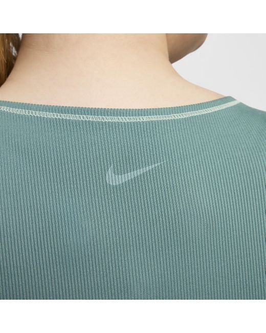 Nike Blue One Fitted Dri-fit Ribbed Tank Top (plus Size)
