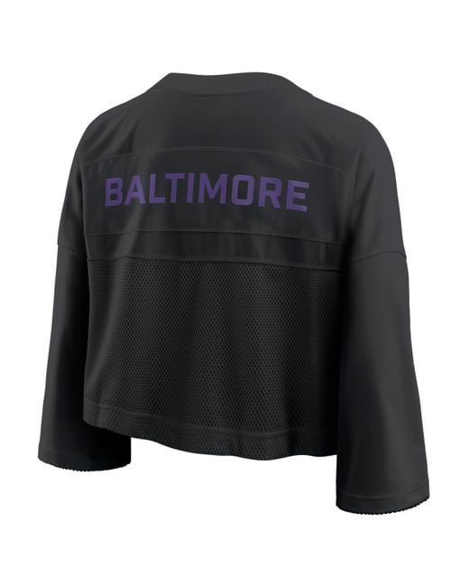 Nike Black Baltimore Ravens Wide Receiver Jersey Fashion Dri-Fit Nfl Cropped Top