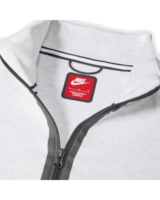 Felpa con zip a metà lunghezza sportswear tech fleece di Nike in White da Uomo