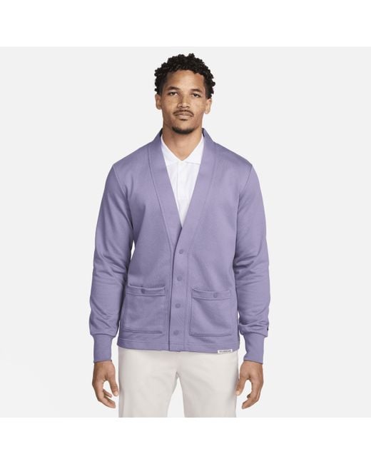 Nike Purple Dri-fit Standard Issue Golf Cardigan for men