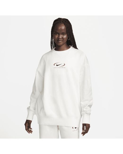 Nike Sportswear Phoenix Fleece Oversized Sweatshirt Met Ronde Hals in het White