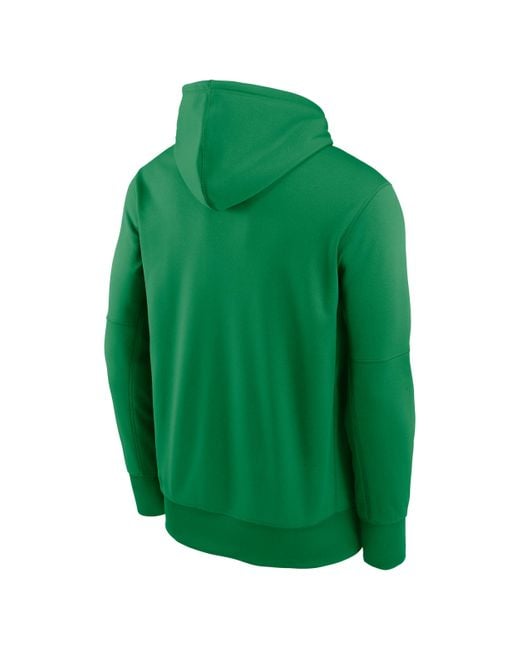 Nike Green Oregon Team Stacked Menâ Therma College Pullover Hoodie for men