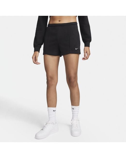 Nike Black Sportswear Chill Terry High-waisted Slim 2" French Terry Shorts