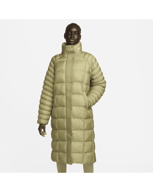 Nike Green Sportswear Swoosh Puffer Primaloft® Therma-fit Oversized Parka 50% Recycled Polyester