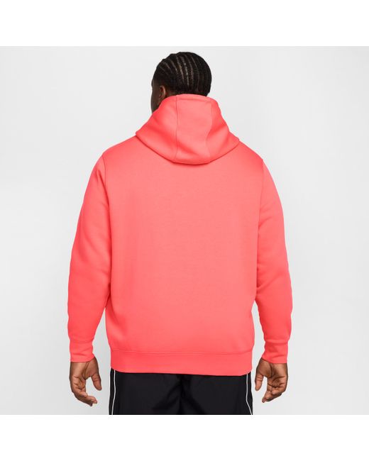 Nike Red Club Pullover Fleece Hoodie for men