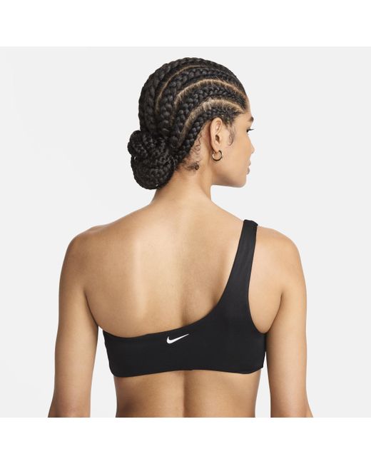 Nike Black Swim Essential Asymmetrical Bikini Top