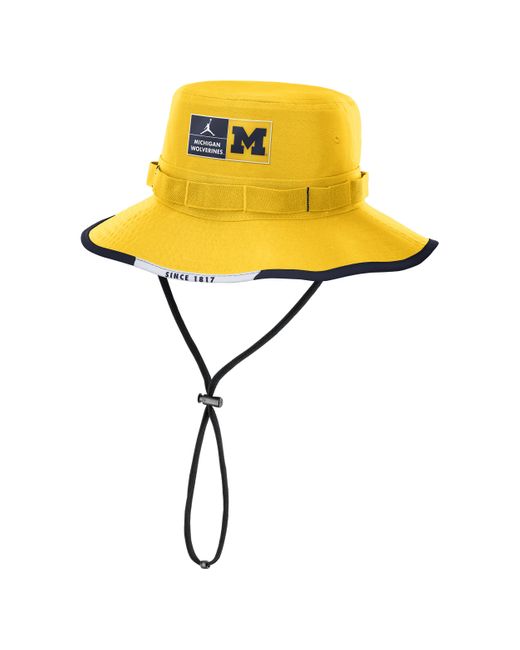 Nike Yellow Michigan Apex Boonie Brand Dri-Fit College Bucket Hat for men