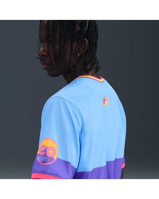 Nike Blue Colorado Rockies City Connect Menâ Dri-Fit Adv Mlb Limited Jersey for men