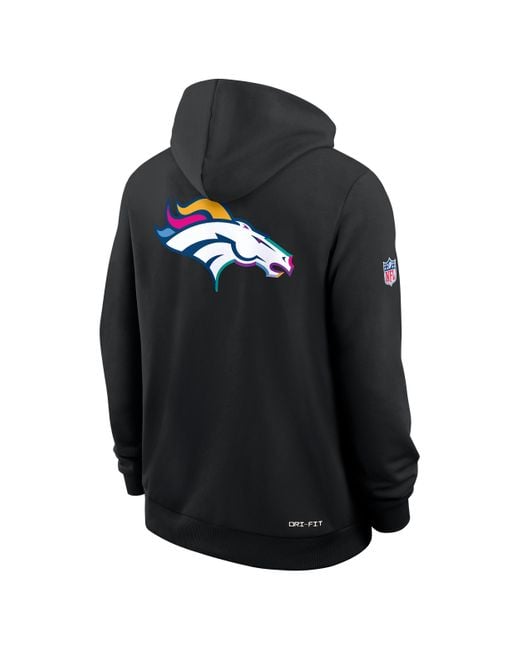 Nike Black Denver Broncos Crucial Catch Sideline Dri-Fit Nfl Pullover Hoodie for men