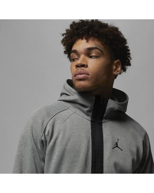 Nike Gray Dri-fit Sport Air Fleece Full-zip Hoodie for men