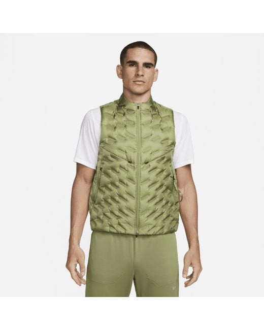 Nike Therma fit Adv Repel Down fill Running Vest in Green for Men