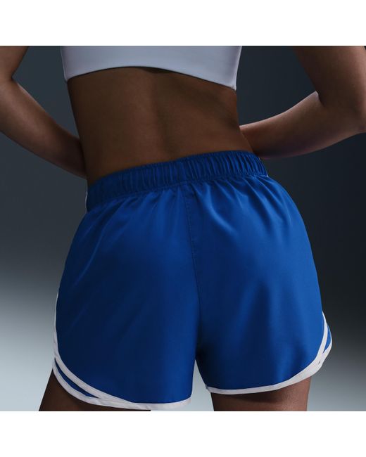 Nike Blue Tempo Dri-Fit Mid-Rise Brief-Lined Running Shorts