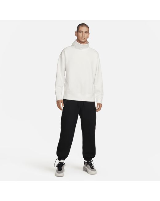 Nike White Sportswear Tech Fleece Reimagined Oversized Turtleneck Sweatshirt for men