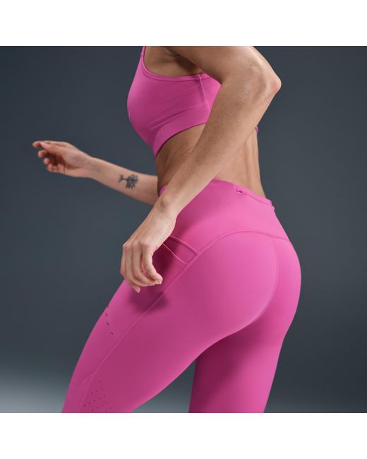 Nike Pink Swift High-Waisted 7/8 Running Leggings With Pockets