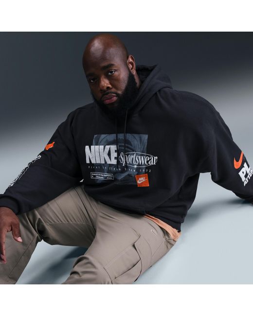 nike french terry hoodie black