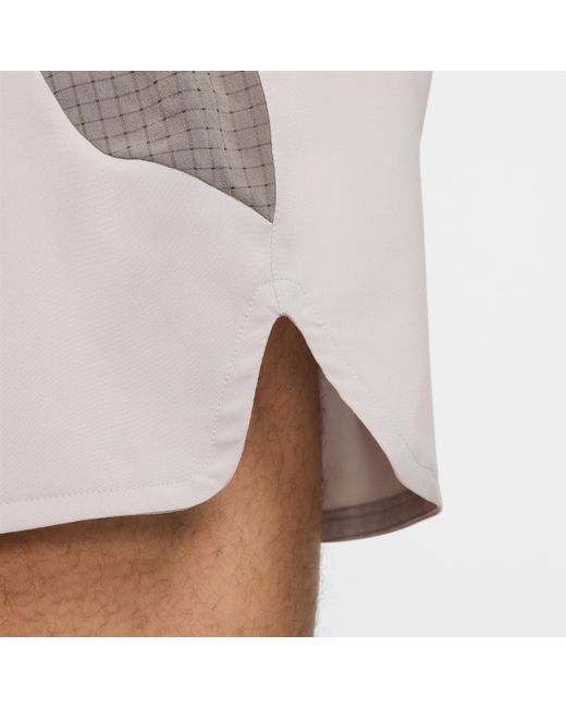Nike White Trail Dri-Fit 6" Brief-Lined Running Shorts for men