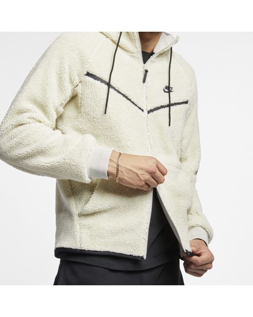 Nike Tech Icon Fleece Zip Hoodie in White for Men | Lyst UK