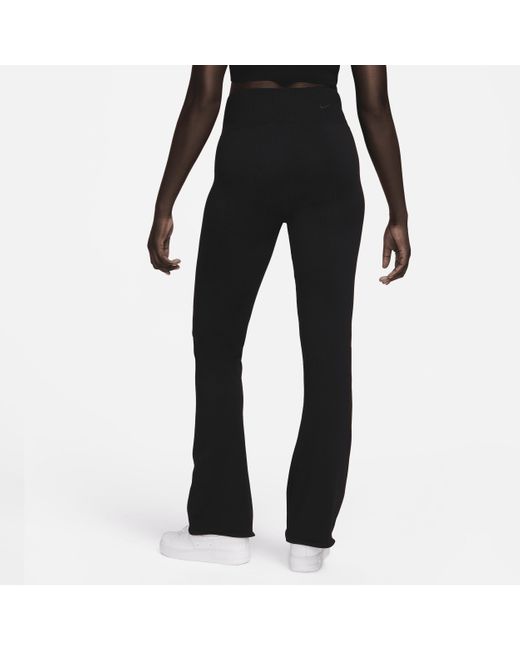 Nike Black Sportswear Chill Knit Tight High-waisted Sweater Flared Pants