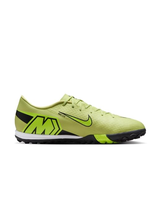 Nike Green Mercurial Vapor 16 Academy Turf Low-Top Football Shoes for men