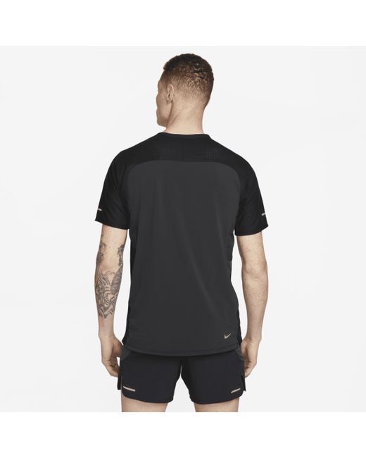 Nike Black Trail Solar Chase Dri-fit Short-sleeve Running Top for men