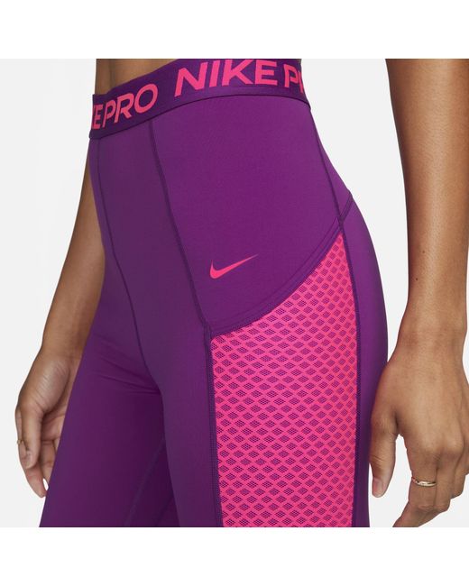 Nike Synthetic Pro High-waisted 7/8 Leggings With Pockets in Purple | Lyst