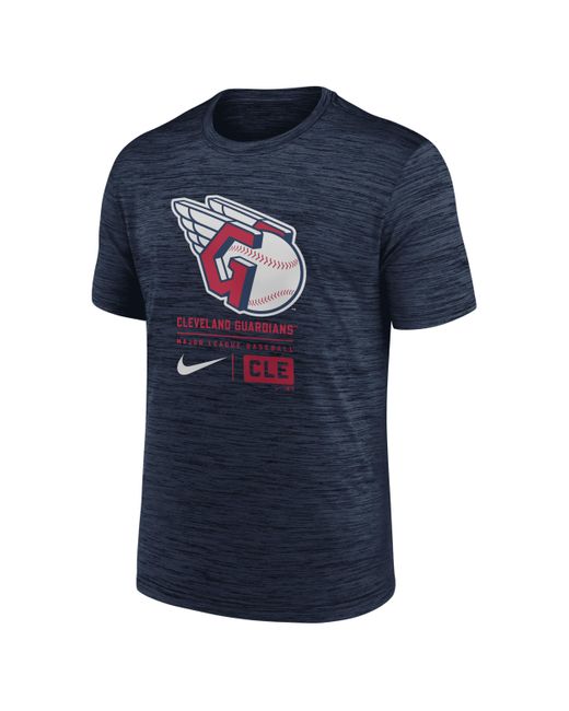Nike Blue Cleveland Guardians Large Logo Velocity Mlb T-shirt for men