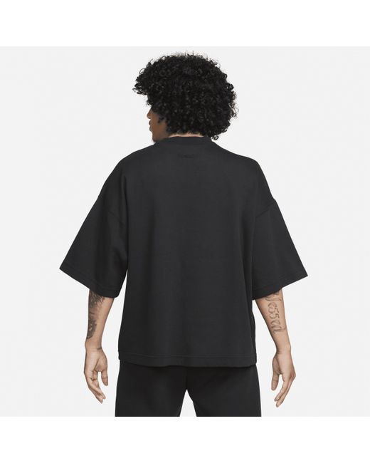Nike Black Sportswear Tech Fleece Reimagined Oversized Short-sleeve Sweatshirt for men