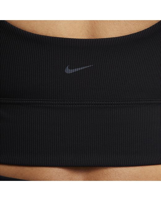 Nike Black Zenvy Rib Light-support Non-padded Longline Sports Bra