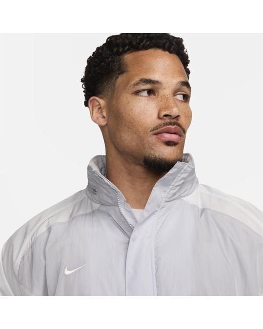 Nike Gray Culture Of Football Therma-fit Repel Hooded Soccer Jacket for men