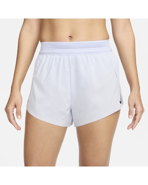 Nike Blue Aeroswift Dri-fit Adv Mid-rise Brief-lined 8cm (approx.) Running Shorts Polyester