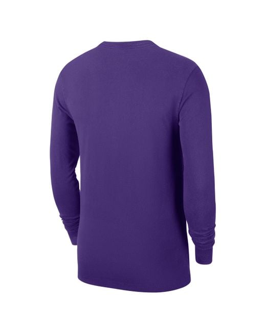 Nike Purple Los Angeles Lakers Nba Practice Long-Sleeve T-Shirt for men
