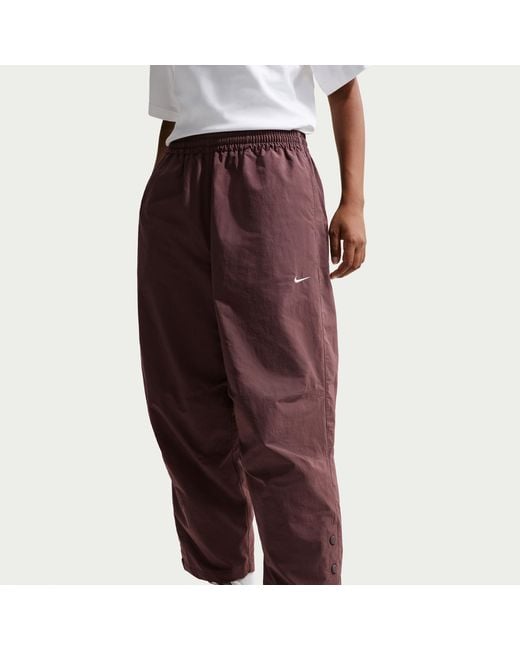 Nike Red Sportswear Oversized High-Waisted Woven Pants