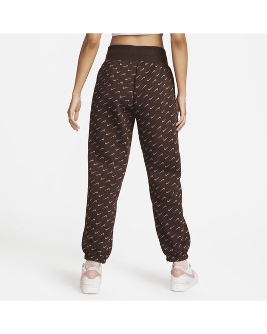 Nike Sportswear Phoenix Fleece Oversized joggingbroek Met Print in het Brown