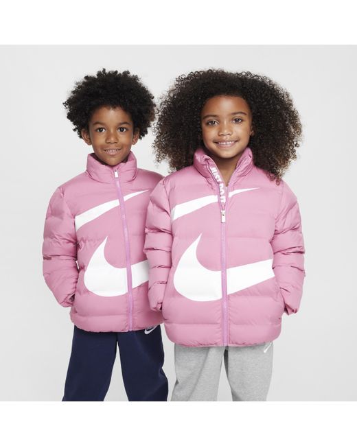 Nike Pink Younger Kids' Wrapped Swoosh Debossed Quilted Jacket