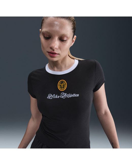 Nike Black Sportswear Chill Knit Slim Cropped Graphic T-Shirt
