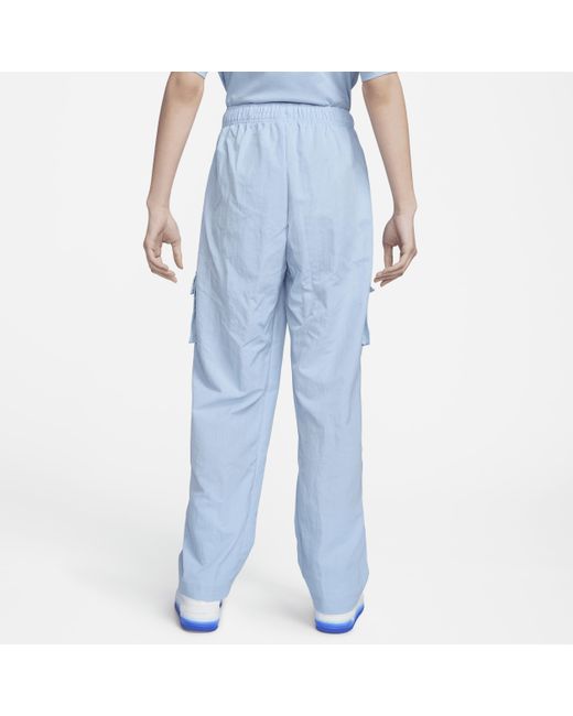 Nike Sportswear Essential Geweven Cargobroek Met Hoge Taille in het Blue