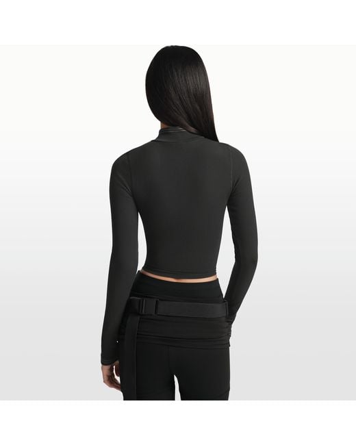 Nike Skims Ribbed Seamless Cropped Full-Zip Jacket in Black | Lyst