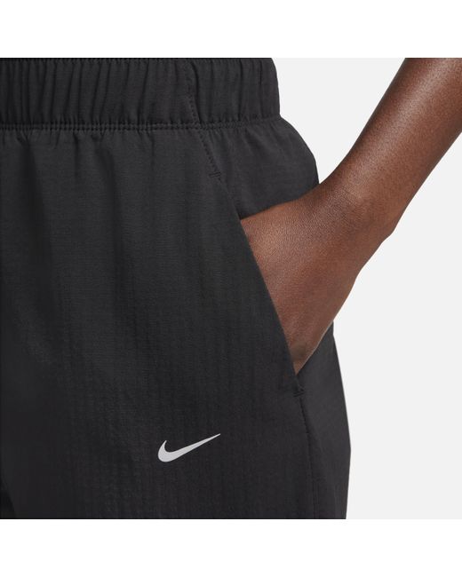 Nike Black Dri-fit Fast Mid-rise 7/8 Warm-up Running Trousers Polyester