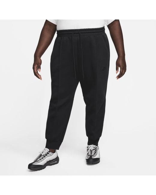 Nike Black Sportswear Tech Fleece Mid-rise Jogger Pants (plus Size)