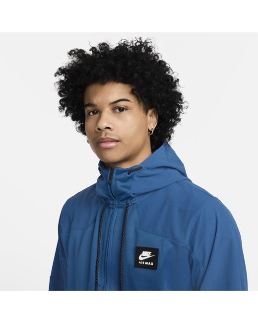Nike Blue Air Max Full-zip Hoodie Polyester for men